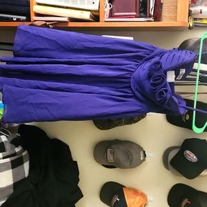 Jj's House Strapless Purple Flower Dress